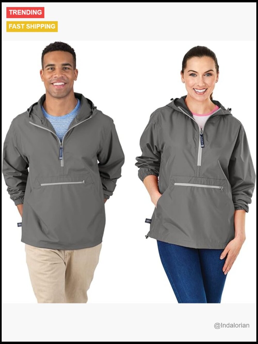 Unisex Packable Windbreaker Pullover Anorak Jacket Softshell